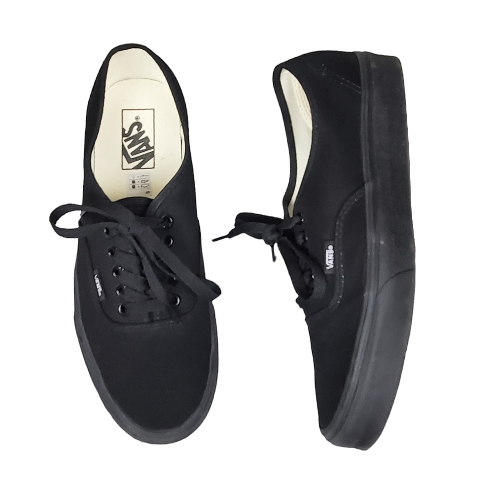 Vans Womens Black Lace Up Sneakers Size 10.5 - Picture 1 of 10